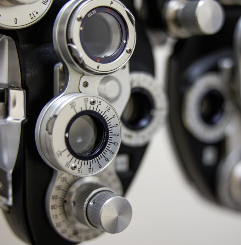 Close up of autorefractor