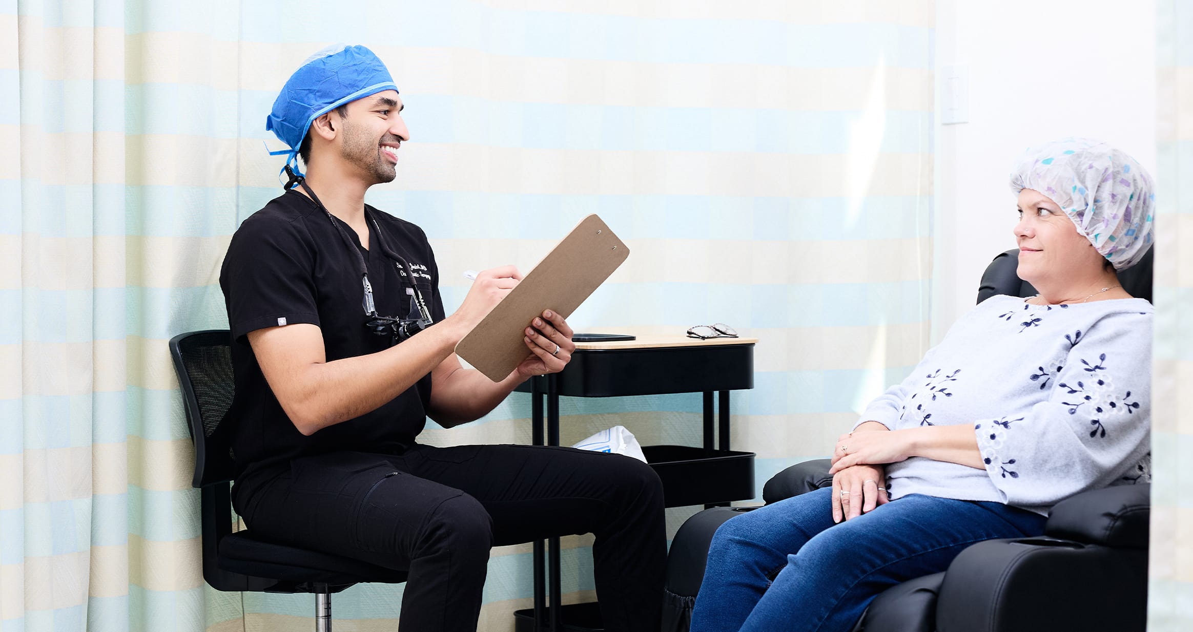 Doctor and patient during treatment
